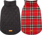 Kuoser Waterproof Dog Coat, Reversible Dog Jacket for Medium Dogs | Adjustable Durable Doggie Winter Coat Warm Puppy Cold Weather Apparel from Small to Large Breed, Bright Red M