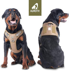 Auroth Tactical Dog Harness for Large Dogs No Pull Adjustable Pet Harness Reflective K9 Working Training Easy Control Pet Vest Military Service Dog Harnesses Army Yellow L