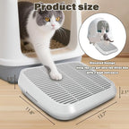 Cat Ramp for Litter Box, Anti-Tracking Cat Litter Trapper, Grey | Litter Box Step for Kittens & Senior Cats, 0.2-in Filter Holes, Non-Slip Base, Easy-Rinse ABS, Fits Most Litter Boxes