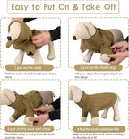 Queenmore Small Dog Pullover Sweater, Cold Weather Cable Knitwear, Classic Turtleneck Thick Warm Clothes for Chihuahua, Bulldog, Dachshund, Pug (Light Brown, Medium)