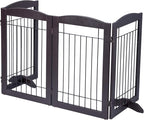 Spirich Freestanding Wire Pet Gate for Dogs, 30 inches Tall Dog Gate for The Houes, Doorway, Stairs, Pet Puppy Safety Fence,Set of Support Feet Included (Espresso, 4 Panels) ASIN: B07T8Z8NKL