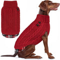 KYEESE Dog Sweater Turtleneck Thick Knit Pullover for Cold Weather | Stretchy Fit, Lightweight & Warm, Cozy Knit Comfort, Classic Plaid Design, Gentle on Sensitive Skin, Comfortable Daily Wear