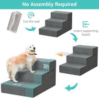 YENING Large Dog Stairs for High Beds - Extra Wide Pet Steps for Large Dogs to Get on Tall Bed 3 Deep Step Cat Ramp for Couch