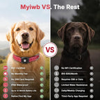 GPS Dog Collar Tracker 2-in-1,Reflective Waterproof Pet Collar,iOS-Only,No Monthly Fees,Unlimited Range,Dog Tracking Collar Pet Tracker,for Small Medium Large Dogs(L (16.5"-23.5"), Red)