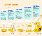 Happi N Pets Cat Tree, Cloud Cat Tower with Soft Bed, Cat Scratching Post & Pad with Larger Perch for Window Viewing, Small Cat Tree with Cute Toys, Bonus Catnip