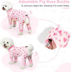 Bienbee Dog Pajamas, 4 Pack Adjustable Onesies for Small to Large Dogs L | Dog Shedding Suit with Soft Fabric, Breathable & Stretchy, and Adjustable Back Length for Sleeping Lounging and Daily Use