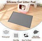 Cat Litter Mat 24" x 16",Soft Silicone Material, Easy Clean Waterproof No Slip Litter Tray Mat, Durable Cat Mat For Indoor,Garden