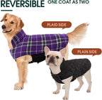 Kuoser Warm Dog Coat, Waterproof Dog Jacket for Extra Large Dogs,Purple 2XL | Adjustable Durable XXL Doggie Winter Coat Reversible Puppy Cold Weather Apparel from Small to Large Breed