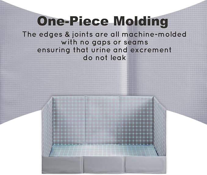 HQ4US 4LEGS Dog Litter Box Indoor High Walls, Puppy Pee Pad Holder Foldable | Dog Potty Tray, Small Dog Toilet with Clips, No Assembly,Waterproof, Easy Clean, No Spill, Seamless, Portable for Travel