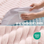 ChiXnuggle Orthopedic Dog Bed, Washable Cover, Faux Fur Bolster Pet Couch | waterproof,egg crate foam,non-slip bottom,for large dogs,pink,35*28*7,dog sofa