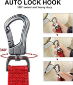 PetiFine 4FT Heavy Duty Dog Leash with Soft Padded Double Handle | Traffic Handle Extra Control,Auto Lock Hook,Reflective Nylon Walking Lead for Large,Medium,Small Breed Dogs