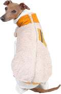 D Doggy Star Italian Greyhound Warm Fleece Zip-up Sweater Jacket Outfit Clothes Whippet for Dog Coat (S,Zipup Mustard)