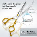 Dog Grooming Scissors,Chunkers Shears and Thinning Shears with Safety Round Tips, Sharp and Comfortable 4 in 1 Dog Scissors for Grooming