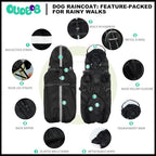 Dog Raincoat with Built-in Harness, Dog Rain Jacket with Clear Hood | Rain Coat For Small Dogs, Doggy Poncho With Leash Hole, Reflective Strips, For Rainy Snowy Weather Walks, Hiking, Camping, L