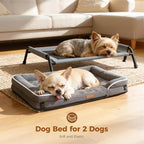 Lekereise Outdoor Elevated Dog Beds for Small Dogs, Portable Indoor & Outdoor Cooling Raised Cot Pet Hammock Bed with Skid-Resistant Feet, Frame with Breathable Mesh
