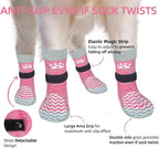 PUPTECK Anti Slip Dog Socks with Double Grippers for Hardwood Floors, Shoes for Hot/Cold Pavement, Boots & Paws Protectors to Prevent Licking, Traction Booties for Senior Small Large Dogs