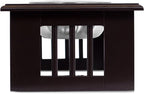 INTERNET'S BEST Traditional Elevated Pet Feeder - Raised Dog Food and Water Stand with Stainless Steel Bowls - Adjustable for Small to Medium Breeds - Pet Feeding Station - Espresso - Small