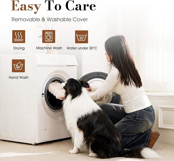 Dog Beds for Large Sized Dog, Orthopedic Foam with Waterproof Lining | Egg crate foam for joint support. Soft plush surface. Non-slip bottom. Removable & machine washable cover. OEKO-TEX certified