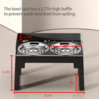 Elevated Dog Bowls for Medium and Large Dogs, Spill Proof Tiltable Dog Feeder with 2 Stainless Steel Bowls, 6 Height Adjustable Raised Dog Bowl Stand