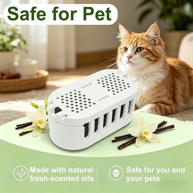 NewKe 6 Pack Deodorizer for Ellenpent ICB019 & ICB020 Automatic Litter Box | Odor Eliminator for Whiffee Automatic Cat Litter Box, Vanilla Scent, Fragrance Refills