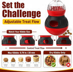 HCY&WLD Dog Interactive Puzzle Toys Adjustable Treat Dispensing Ball (Red) | Sturdy Material, Self-Righting Wobble Base, Indoor Enrichment, Slow Feeder, Smarter Play, Mental Stimulation, Boredom Buster