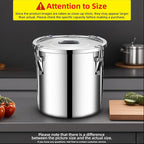 stainless steel food storage containers with lids lock clips airtight container large airtight for rice flour sugar grain coffee bean storage containers Kitchen jar (1.59gal/6L)