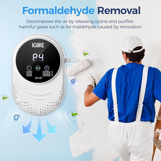Ozone Odor Eliminator for Strong Odor 99% Cat Litter Deodorizer Pets Poof | Odor Removal Air Ionizers Home Plug-in Air Purifier for Bedroom, Toilet, Kitchen, Shoe, Smoke, Formaldehyde Air Freshener