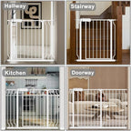 Baby Gate for Doorways Stairs Hallway 85.8-90.5 Inch Wide, Walk Through Child Gates with Pressure Mounted Extention Kit, Indoor Safety Child Gates for Kids or Pets | Long Large Walk Through Child Gates with Pressure Mounted Extention Kit, Indoor Safety...