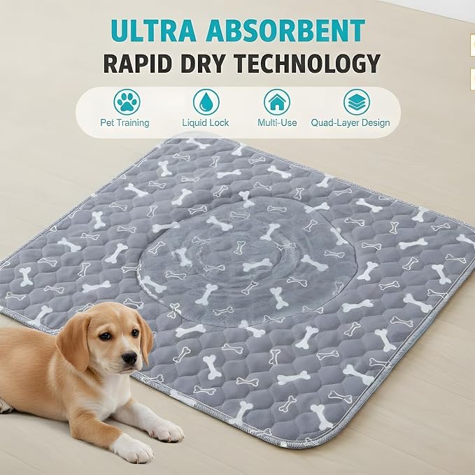 2 Pack Puppy Pads with Pheromones, Washable Puppy Pee Pads, Reusable Pads for Dogs & Cats, Leakproof & Odor Control, Non-Slip Training Pads for Home & Travel, 16"x24" (Lint Roller Included)