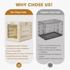 Collapsible Dog Crate for Large/Medium Dogs - 36" L Foldable Dog Cage No-Tool Assembly, Travel Dog Crate with 2 Wheels - Easy to Carry, Space-Saving, Indoor Outdoor Use, Cream, 36.4”L*22.84”W*25.8”H