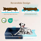 EHEYCIGA Orthopedic Small Dog Bed, Waterproof Memory Foam Washable Pet Beds | Non-Slip Bottom and Egg-Crate Foam Medium Pet Couch Bed with Washable Removable Cover, Navy