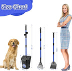 SlowTon Dog Pooper Scooper, 37.4" Long Handle Poop Scoop for Large Dogs | Adjustable, Portable, Non Breakable, with 20 Waste Bags, Swivel Extra Large Bin & Rake & Spade Kit, for Gravel Lawn Grass