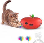 Cat Toys Automatic Interactive Cat Toy for Indoor Cats, Red | Rechargeable Cat Toys Interactive, Quiet Pop-Up Kitten Toy, Smart Sensor Feather Toy, Simulates Hunting, with 6 Random Holes