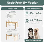 Havniva Dog Bowls Elevated, Ceramic Dog Food and Water Bowl Set | 8.3” Raised Dog Food Bowl, Elevated Dog Bowls with Bamboo Stand, Non-Slip Dog Water Bowl for Large Dog, Large Capacity
