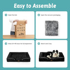COZY KISS Orthopedic Dog Bed for Large Medium Size Dog, Soft and Warm Faux Fur Sofa for Pet Up to 75 lbs, Foam Bolster Anti-Slip Couch with Washable Removable Cover, L 36x27x6.5 inch, Black