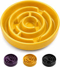Ceramic Slow Feeder Dog Bowl,1.5 Cups Pet Slow Feeder for Small and Medium Breed,Puzzle Dog Food Dish,Anti-Gulping,Stop Bloat,Preventing Choking(Yellow)