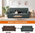 XINEAGE Stretch 4 Seater Slipcover, Non-Slip Pet Couch Cover,Light Green | Washable Furniture Protector, Elastic Bottom, Dogs & Cats Friendly, Scratch-resistant, Fast Setup, High Elasticity