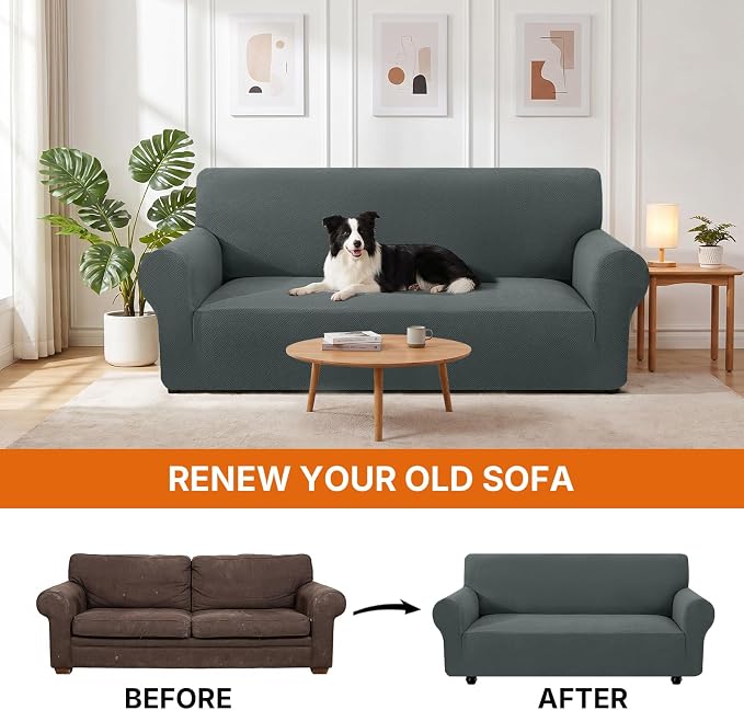 XINEAGE Stretch Armchair Slipcover, Non-Slip Pet Couch Cover,Light Green | Washable Furniture Protector, Elastic Bottom, Dogs & Cats Friendly, Scratch-resistant, Fast Setup, High Elasticity