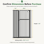 Floisdace 63" Extra Tall Pet Gate for Cat/Dog, Adjustable 29.9-41.3" Wide Auto Close Tall Cat Gate, No Drilling Pressure Mount Kit, Dog Gate for Doorways, Hallways, Kitchen, Black