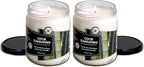 Bamboo Two Pack Odor Eliminating Highly Fragranced Candles - Eliminates 95% of Pet, Smoke, Food, and Other Smells Quickly - Up to 80 Hour Burn time - 12 Ounce Premium Soy Blend