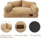 Hollypet Small Dog Large Cat Bed Puppy Couch Beds for Pets up to 25 lbs | Fluffy Dog Cat Couch Plush Soft Warming Pets Beds with Machine Washable Cover and Non-Slip Bottom