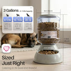 Flexzion Gravity Pet Feeder, Dog and Cat Food Dispenser, 1-Gallon Capacity | Self-replenishing dry food station with non-skid feet and a carry handle; holds approximately 4-6 lb of kibble.