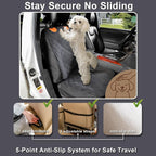 Dog Car Seat Cover Front Seat - Waterproof and Non-Slip, Heavy-Duty Pet Seat Protector with Side Flaps, Full Protection for Front Bucket Chairs on Cars SUVs Trucks (Black, Standard Front)