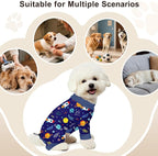Bienbee Dog Pajamas, 4 Pack Adjustable Onesies for Small to Large Dogs M | Dog Shedding Suit with Soft Fabric, Breathable & Stretchy, and Adjustable Back Length for Sleeping Lounging and Daily Use