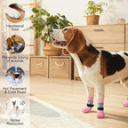 BEAUTYZOO Dog Socks to Prevent Licking Paws for Hardwood Floors Anti Slip, Dog Shoes Booties for Hot/Cold Pavement,Grippy Boots & Paw Protectors Traction Control for Small Medium Large Senior Dogs