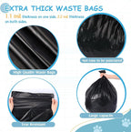 300 Pcs Dog Waste Poop Bags Dog Large Leak Proof Bags 26"x 33" Pet Waste Station Can Liners Heavy Duty Pet Trash Bin Liner for Walking Poop Station Dispensers, 3 Rolls of 50 (Black)