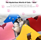 Cat Toys Tunnel for Indoor Cats, Interactive Cat Enrichment Furniture with Plush Ball for Small Animals Pets, Kittens, Rabbit Cave Accessories | 35.4" Multi-Entrance Cat Play Tunnel with Cozy Hideaway Space, Provides Enrichment, Exercise, Exploration &...