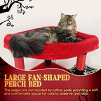 Globlazer Gothic Corner Cat Tree Tower with Scratching Post for Indoor Cats, 51inch Goth Cat Condo Tower with Large Hammock, Fan-Shaped Padded Perch, Spacious Cat Cave, Hanging Basket, C51, Red Black