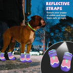 Dog Boots for Large Medium Small Dogs, Dog Shoes for Winter Snow, Non- Slip Outdoor Dog Booties Paw Protectors with Reflective Strips for Snowy Hardwood Floor Hiking Walking, Size 7