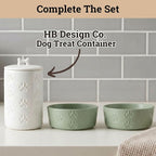 Ceramic Dog Bowl Set of 2 w/ Anti-Skid Base 6.5"W x 2.5"H, 3.8 Cup Capacity | Thick Ceramic, Dishwasher Safe, Anti-Skid Rubber Base, 3.8 Cups per Bowl, Ceramic Food & Water Bowls Set of 2 for Medium Dogs